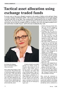 Tactical asset allocation using exchange traded funds